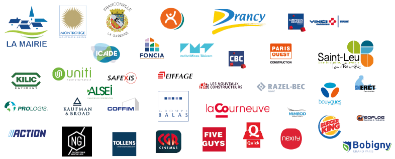 Logos des partenaires et clients de TRAB TP-EV